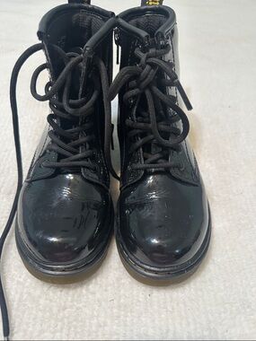 Dr. Martens Black Patent Lace-Up Ankle Boots